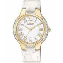 Citizen Eco-drive Ladies Ciena Diamond Watch Gold-tone Case Em0092-01a