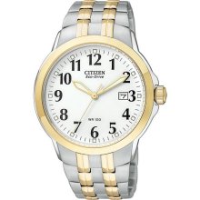 Citizen Eco-Drive Mens Easy Reader Two-Tone Watc