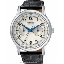 Citizen Eco-Drive Mens Day/Date Strap Watch Silver-Tone AO9000-06B