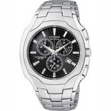 Citizen Eco-Drive WR100 Mens Bracelet Black Dial Watch