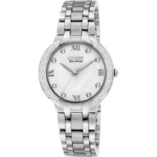 Citizen Ladies Bella Eco-Drive Stainless Steel Case and Bracelet Silver Tone Dial EM0120-58A