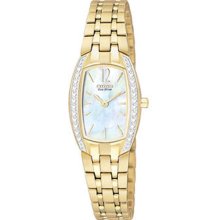Citizen Ladies Gold Tone Silhouette Eco-Drive Mother Of Pearl Dial EW9962-50D