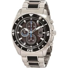Citizen Men s Eco-Drive Quartz Chronograph Black & Silver-tone Stainless Steel Bracelet Watch