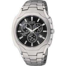 Citizen Men's Eco-Drive Chronograph Titanium Black Dial Watch #At0890-56E