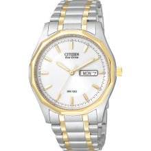 Citizen Men's Two Tone Eco-Drive Stainless Steel White Dial BM8434-58A