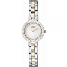 Citizen Silhouette Eco-Drive White Dial Two-Tone Stainless Steel Ladies Watch EX1084-55A