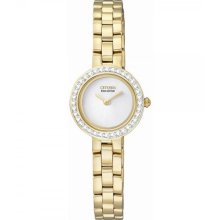 Citizen Silhouette Eco-Drive White Dial Gold-Tone Stainless Steel Ladies Watch EX1082-51A