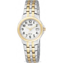 Citizen Silhoutte Ladies Two-Tone Sport Watch White Dial EW1544-53A