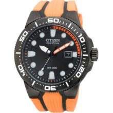 Citizen Watch, Mens Eco-Drive Scuba Fin Orange and Black Rubber Strap