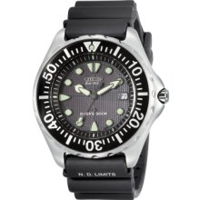 Citizen Watch, Mens Eco-Drive Pro Diver Black Rubber Strap 43mm BN0000