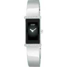 Citizen Womens Eco-drive $299 Diamond Bangle Silver Watch Eg2490-59e 5yr Warnty