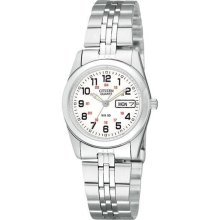 Citizen Women's Stainless Steel Railroad-Approved Watch with White