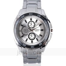 Classic Metal Mens Boys Steel Band Quartz Wrist Watch