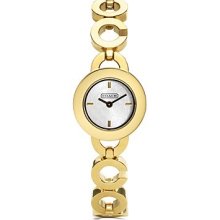 COACH KRISTY C-LINK GOLD-PLATED WOMEN'S BRACELET WATCH #14501312 -NWT MSRP $398 - Gold - Metal