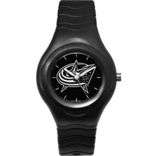 Columbus Blue Jackets Shadow Black Sports Watch with White Logo LogoArt