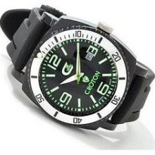 Croton Men's Collection Quartz Rubber Strap Green Watch CX328007BSGR