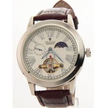 Croton Mens Imperial Brown Leather Automatic 24Hr Time Watch C133 ...
