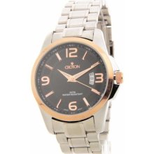 Croton Mens Two-Tone Stainless Steel Date Casual Watch CA301233RGBK
