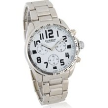 CURREN 8007 Round Dial Steel Band Men's Wrist Watch (White)