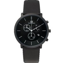 Danish Design IQ16Q772 Titanium Case Black Leather Strap Men's