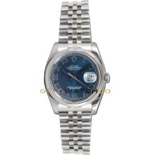 Datejust 116200 Steel Jubilee Band Smooth Bezel Blue Dial Mint