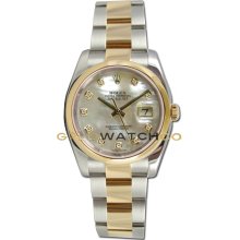 Datejust 116203 Steel & Gold Oyster Band Smooth MOP Diamond Dial