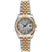 Datejust 116203 Steel Gold Jubilee Band Smooth Bezel Silver Dial