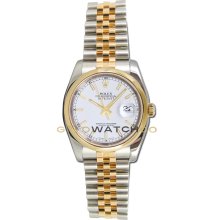 Datejust 116203 Steel Gold Jubilee Band Smooth Bezel White Dial