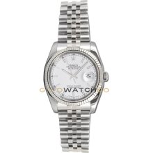 Datejust 116234 Steel Jubilee Band Fluted Bezel White Dial