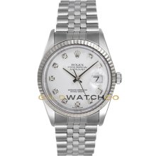 Datejust 16234 Jubilee Band Gold Fluted Bezel White Diamond Dial