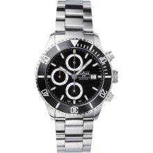 Davosa Men's Automatic Watch With Black Dial Chronograph Display And Silver Stainless Steel Bracelet 16145855