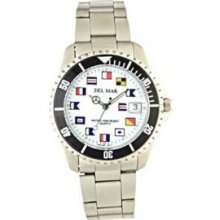 Del Mar 50289 Mens 200 Meter Sport Watch Classic Stainless Steel Nautical Dial