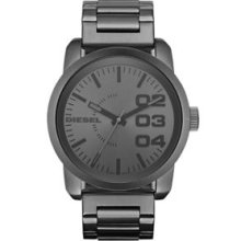 Diesel Grey Diesel Men's Franchise-Special J Gunmetal Grey Stainless Steel Round Watch with Stainless Steel Bracelet