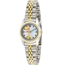 Disney TNK451 Women's Tinker Bell Two Tone White Dial Watch