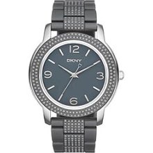 DKNY NY8426 'Large Round Glitz' Bracelet Watch Dark Grey One Size