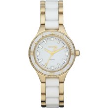 DKNY NY8499 White Dial Two-tone White Ceramic Band Women's Watch