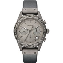 DKNY Women's Grey Calf Skin Grey Dial Quartz Watch (NY8653)