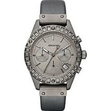 DKNY Women's NY8653 Grey Calf Skin Quartz Watch with Grey Dial