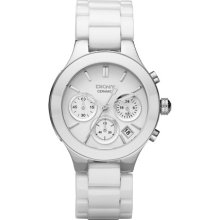 DKNY Women's White Chronograph Ceramic Bracelet Watch