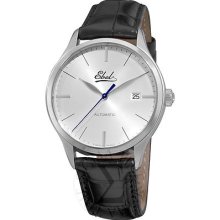 Ebel Men's 'classic' Silver Dial Black Leather Strap Watch 9120r41/6430136