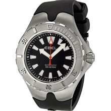 Ebel Sportwave Diver Black Dial Black Rubber Strap Mens Watch 1215581