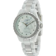 Ed Hardy White Vixen Swarovski Love Kills Watch