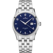 Edox Women's 33018 3 BUIN WRC Luminous Date Blue Dial Stainless S ...