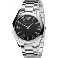 Emporio Armani Ar2022 Mens Super Slim Steel Black Watch Rrp Â£239