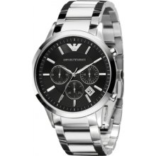 Emporio Armani Ar2434 Mens Chronograph Silver Watch Rrp Â£329