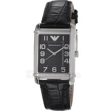 Emporio Armani Men's AR0363 Black Crocodile Leather Quartz Watch ...