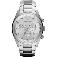 Emporio Armani Mens Silver Chronograph Watch Ar5963