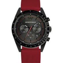 Emporio Armani Silicone Strap Sports Watch, 43mm Red/ Black