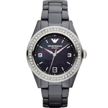 Emporio Armani Watch, Womens Black Ceramic Bracelet 39mm AR1468