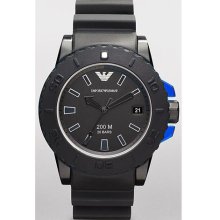 Emporio Armani Watches Men's Sportivo Black Dial Blue Nylon Case Black